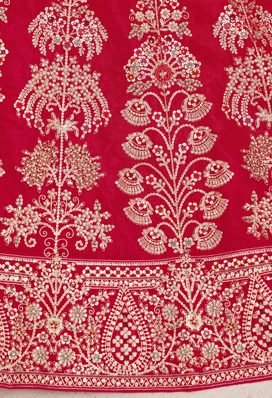 Classic Silk Bridal Lehenga with Floral Zari & Sequins Embroidery — Wholesale Lehenga, Vardan Ethnic wholesale from Surat — Photo 18