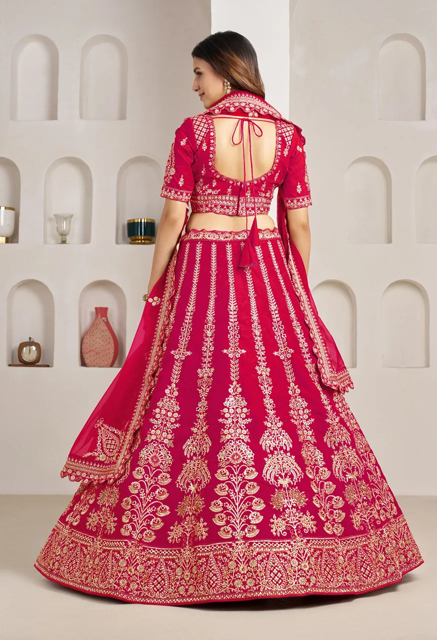 Classic Silk Bridal Lehenga with Floral Zari & Sequins Embroidery — Wholesale Lehenga, Vardan Ethnic wholesale from Surat — Photo 19