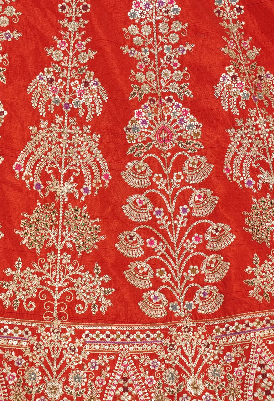 Classic Silk Bridal Lehenga with Floral Zari & Sequins Embroidery — Wholesale Lehenga, Vardan Ethnic wholesale from Surat — Photo 2