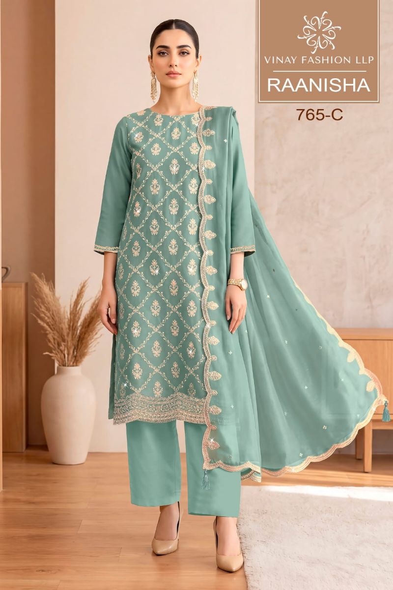 Vinay Kuleesh Raanisha Maharani Silk Thread Work Embroidered Salwar Kameez — Wholesale Salwar Suits, Vinay Fashion wholesale from Surat — Photo 2