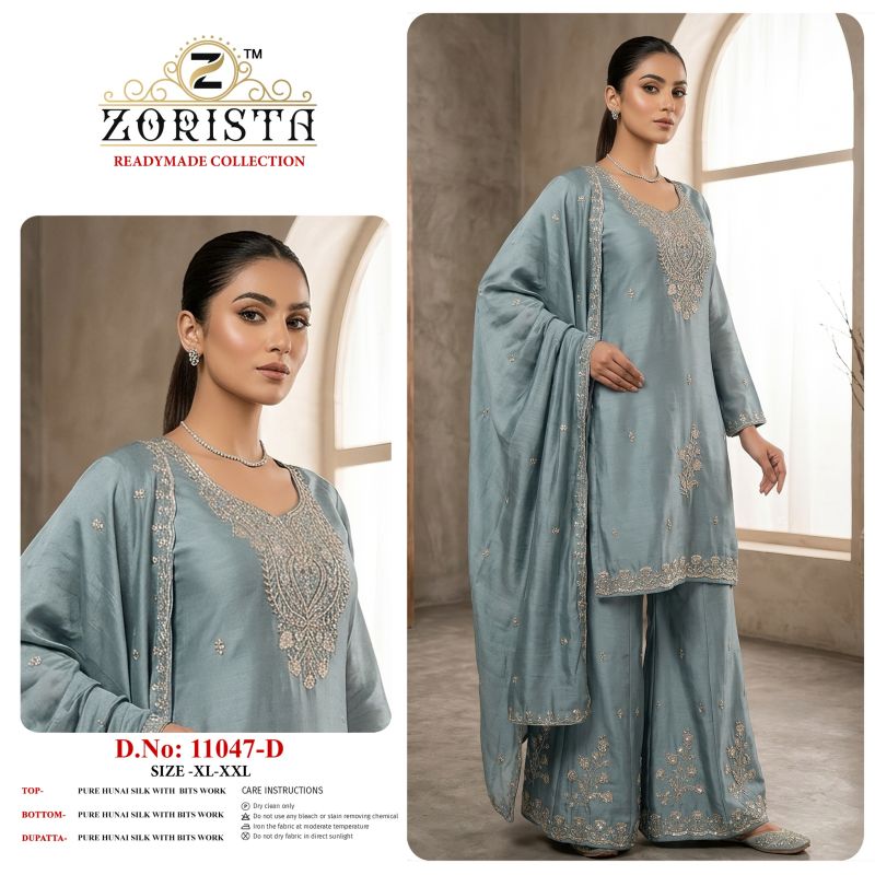Zorista 11047 A To D Hunai Silk Beads Work Salwar Kameez Catalog — Wholesale Kurtis, Vardan Ethnic wholesale from Surat — view 2