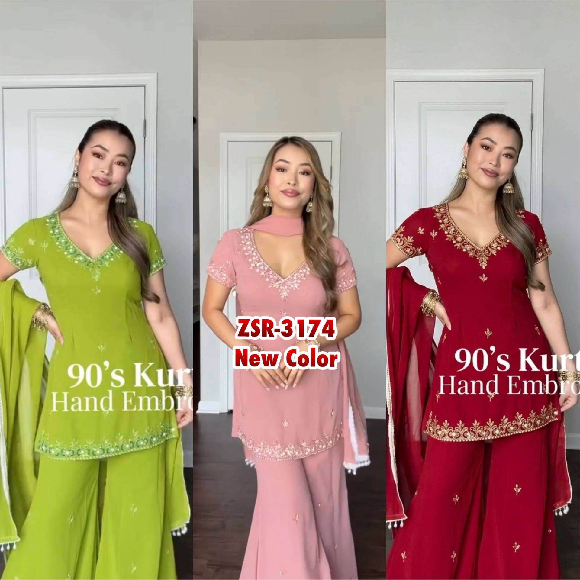 Zsr 3174 For Georgette Preety Look Designer Ladies Party Wear Suit — Wholesale Kurtis, Bandhani Palace wholesale from Surat — Photo 8