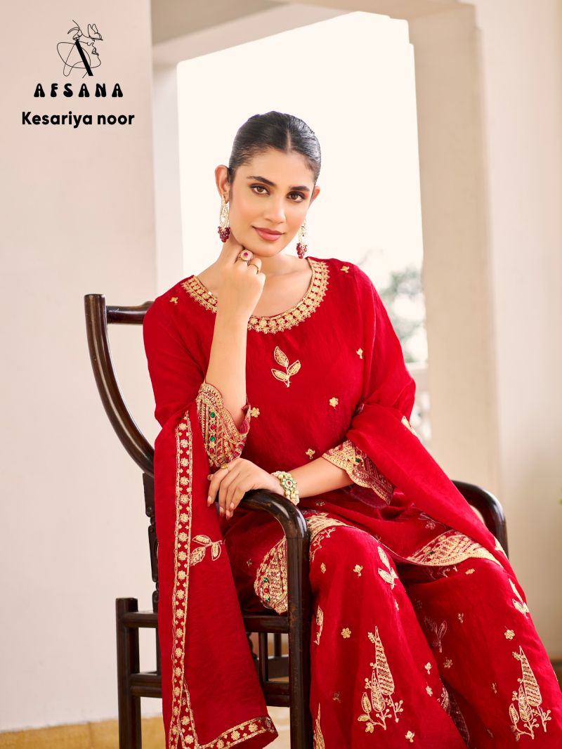 Afsana Kesariya Noor Fandy Crush Embroidered Designer Salwar Kameez  Catalog — Wholesale Salwar Suits, Afsana wholesale from Surat — view 3