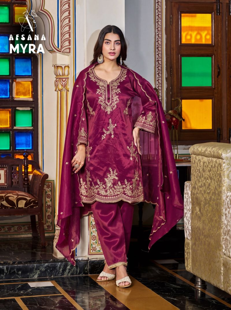 Afsana Myra Cosmos Shimmer Embroidered Designer Salwar Kameez Catalog
