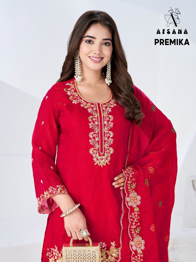 Afsana Premika Fandy Crush Beads And Embroidery Work Designer Salwar Kameez Catalog