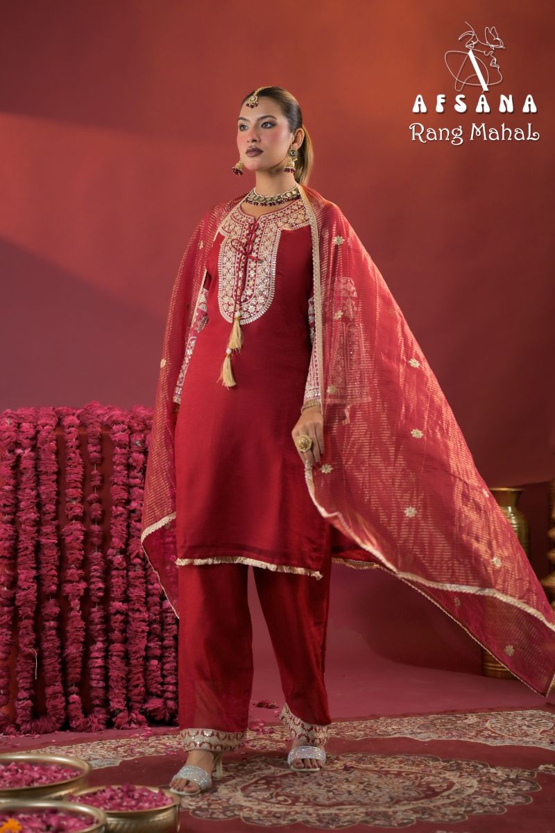 Afsana Rang Mahal Rose Gold Crush Embroidered Designer Salwar Kameez Collection — Wholesale Salwar Suits, Afsana wholesale from Surat — Photo 4