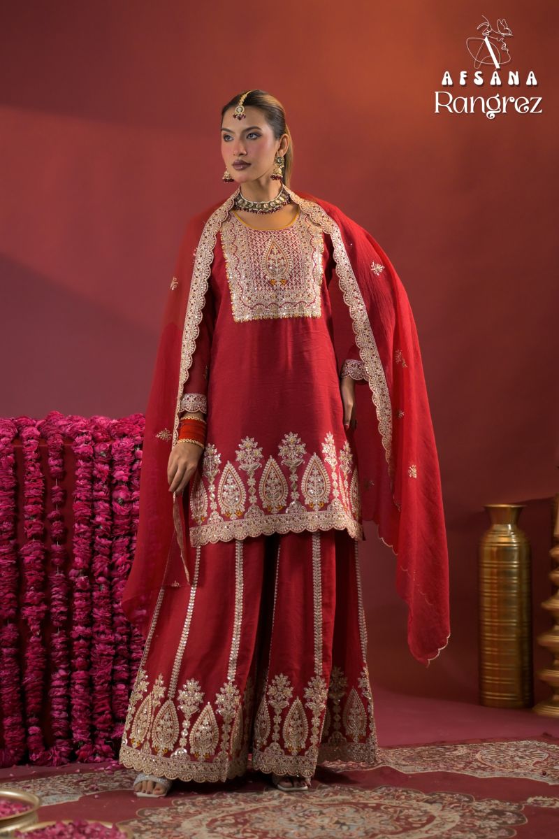 Afsana Rangrez Rose Gold Crush Embroidered Designer Salwar Kameez Collection — Wholesale Salwar Suits, Afsana wholesale from Surat — view 2