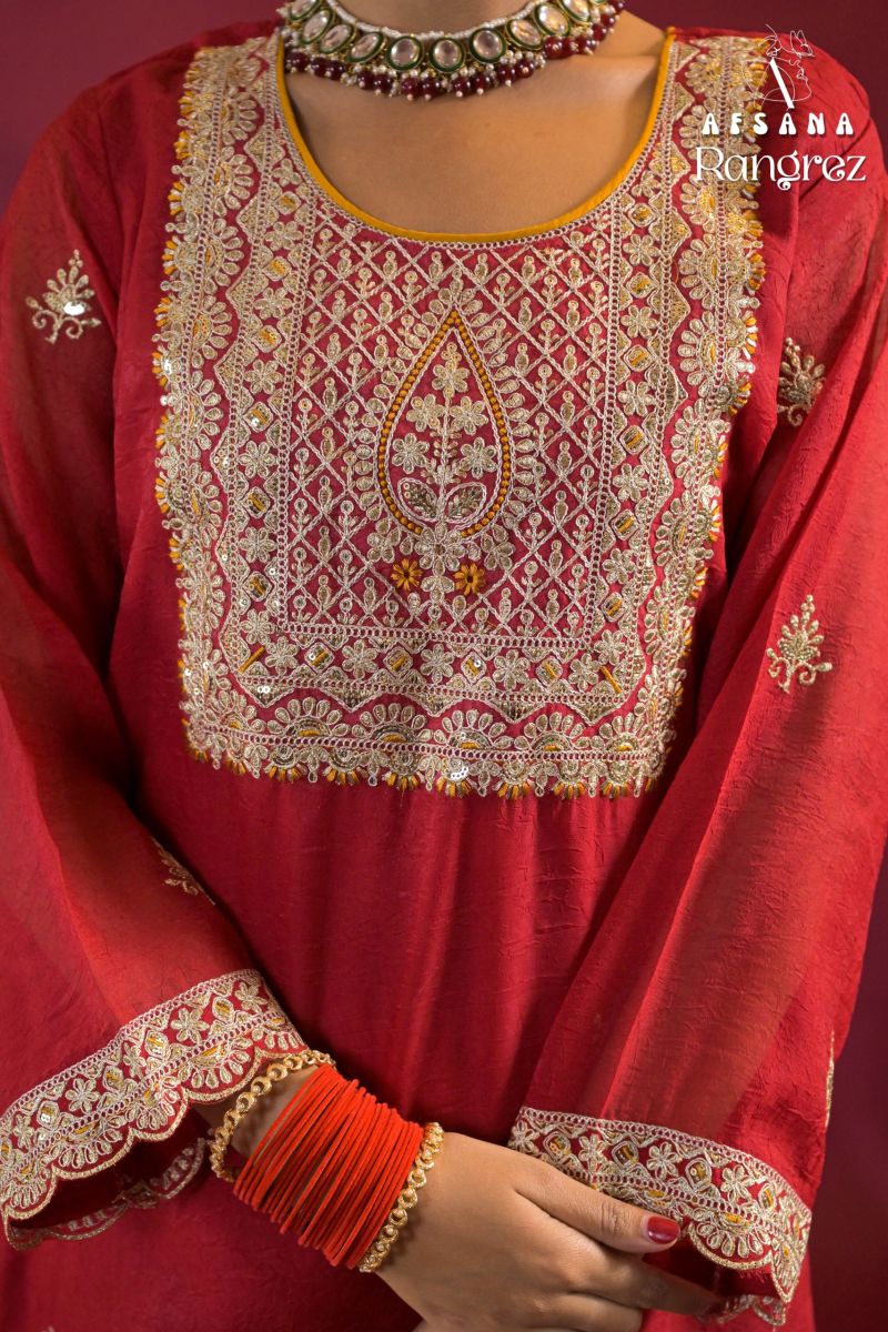 Afsana Rangrez Rose Gold Crush Embroidered Designer Salwar Kameez Collection — Wholesale Salwar Suits, Afsana wholesale from Surat — view 3