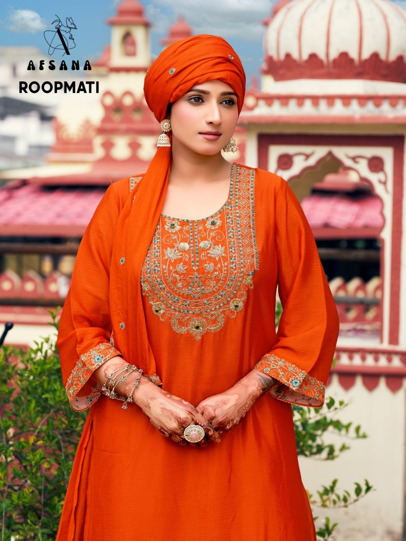 Afsana Roopmati Chinon Dyed Zari And Embroidery Work Salwar Kameez Catalog — Wholesale Salwar Suits, Afsana wholesale from Surat — view 3