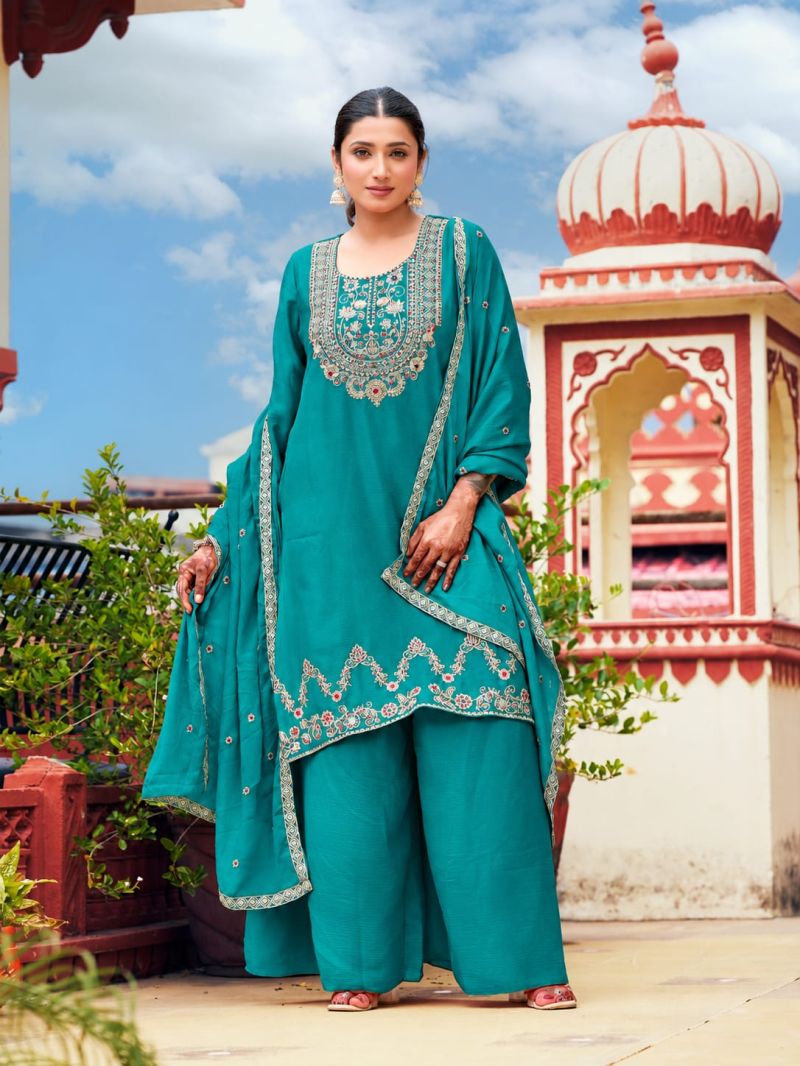Afsana Roopmati Chinon Dyed Zari And Embroidery Work Salwar Kameez Catalog — Wholesale Salwar Suits, Afsana wholesale from Surat — view 5