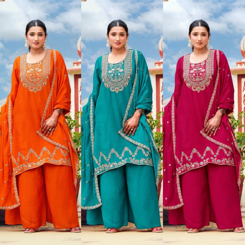Afsana Roopmati Chinon Dyed Zari And Embroidery Work Salwar Kameez Catalog — Wholesale Salwar Suits, Afsana wholesale from Surat — view 4