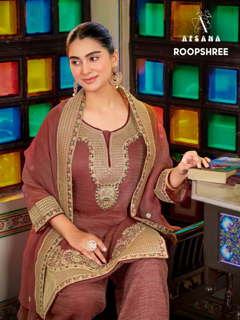 Afsana Roopshree Readymade Salsa Crush Embroidered Designer Salwar Kameez Catalog