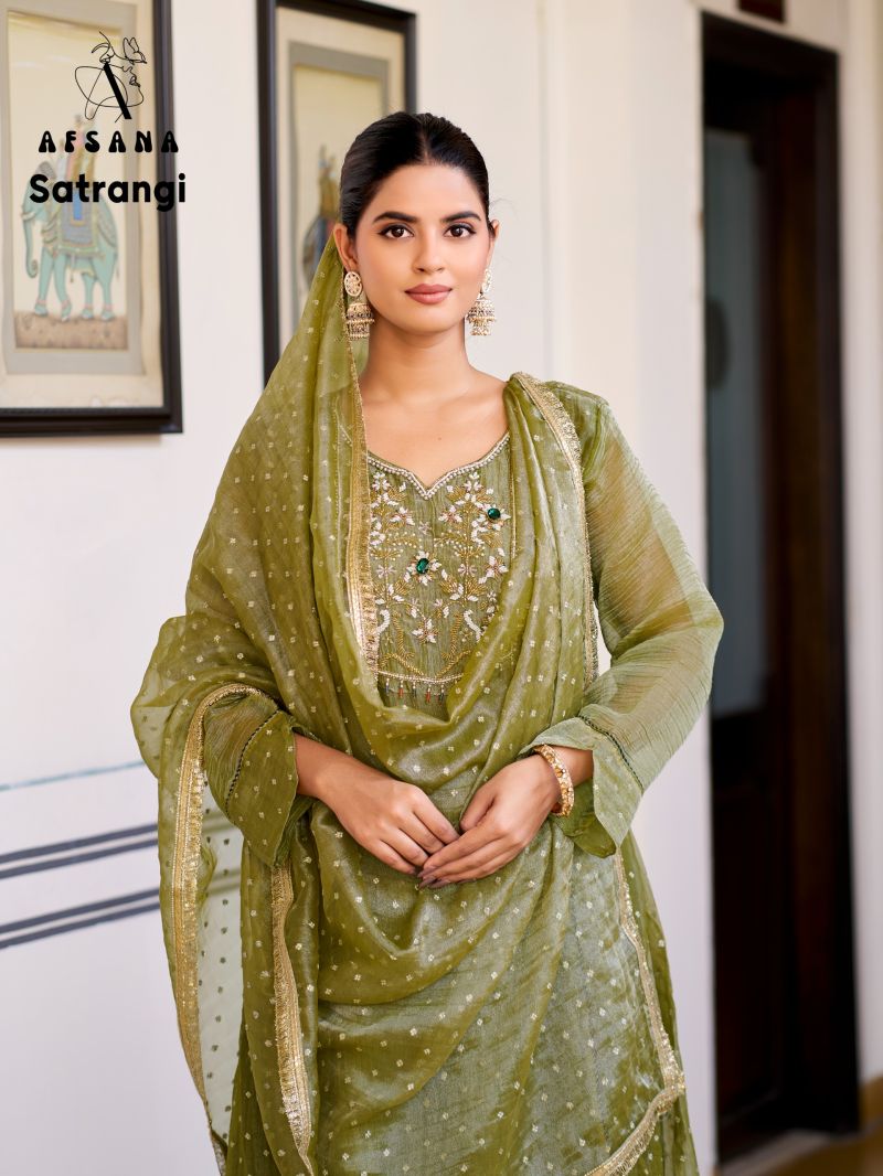 Afsana Satrangi Salsa Crush Beads Work Designer Salwar Kameez Collection
