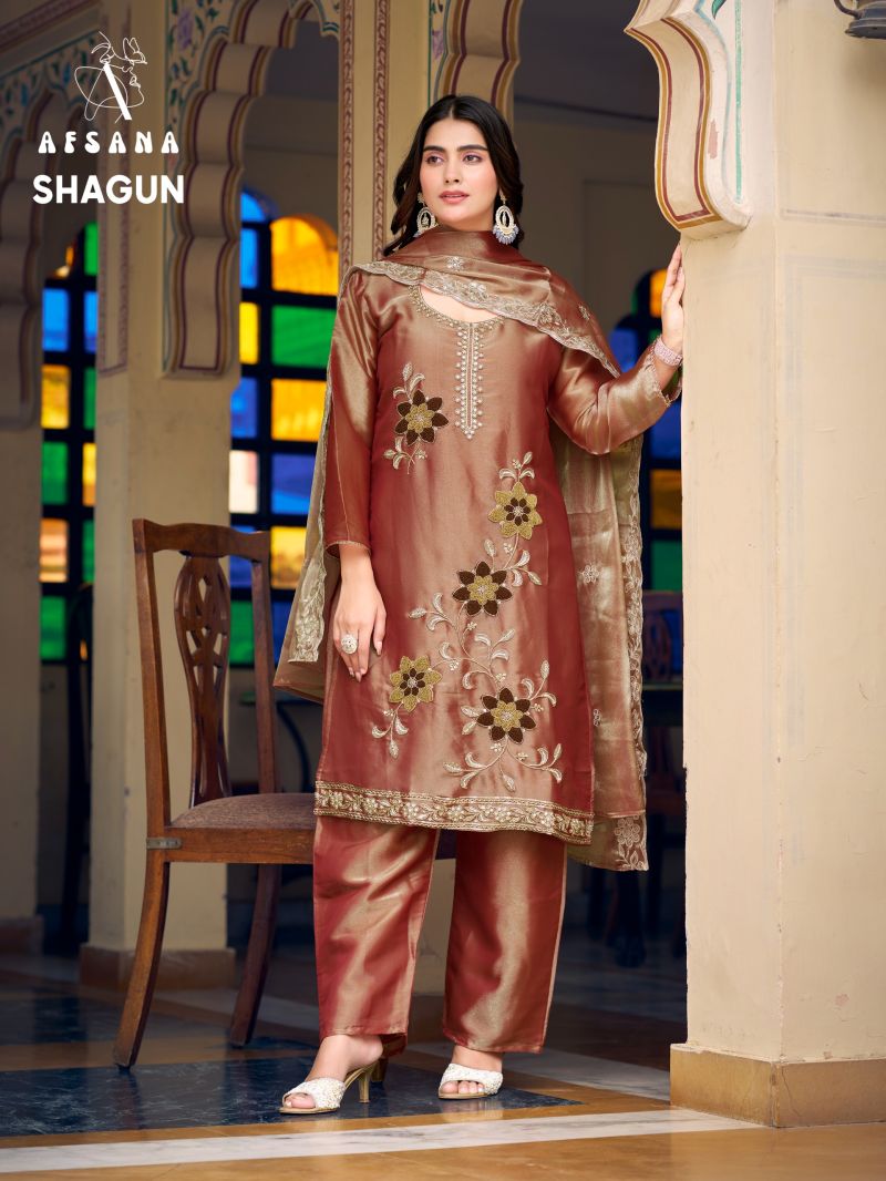 Afsana Shagun Gabana Beads Work Designer Salwar Kameez Catalog