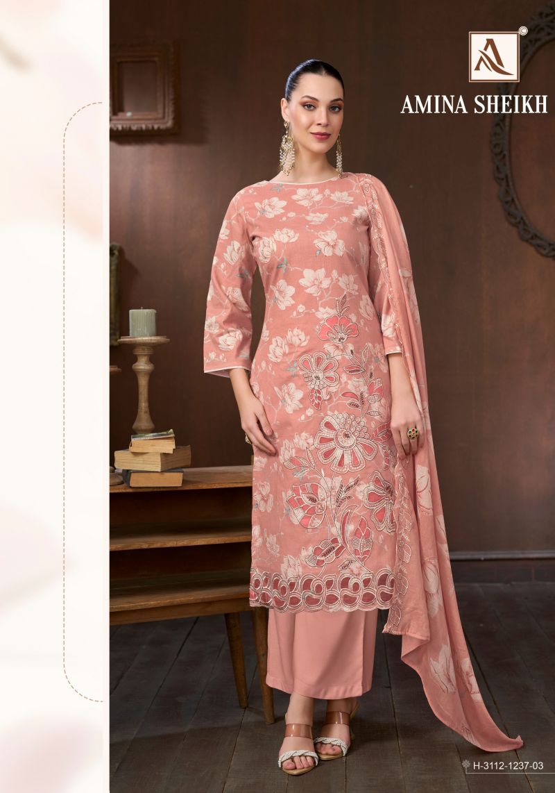 Alok Amina Sheikh Cambric Cotton Print Embroidered Dress Material Catalog — Wholesale Salwar Suits, Alok Suits wholesale from Surat — Photo 7