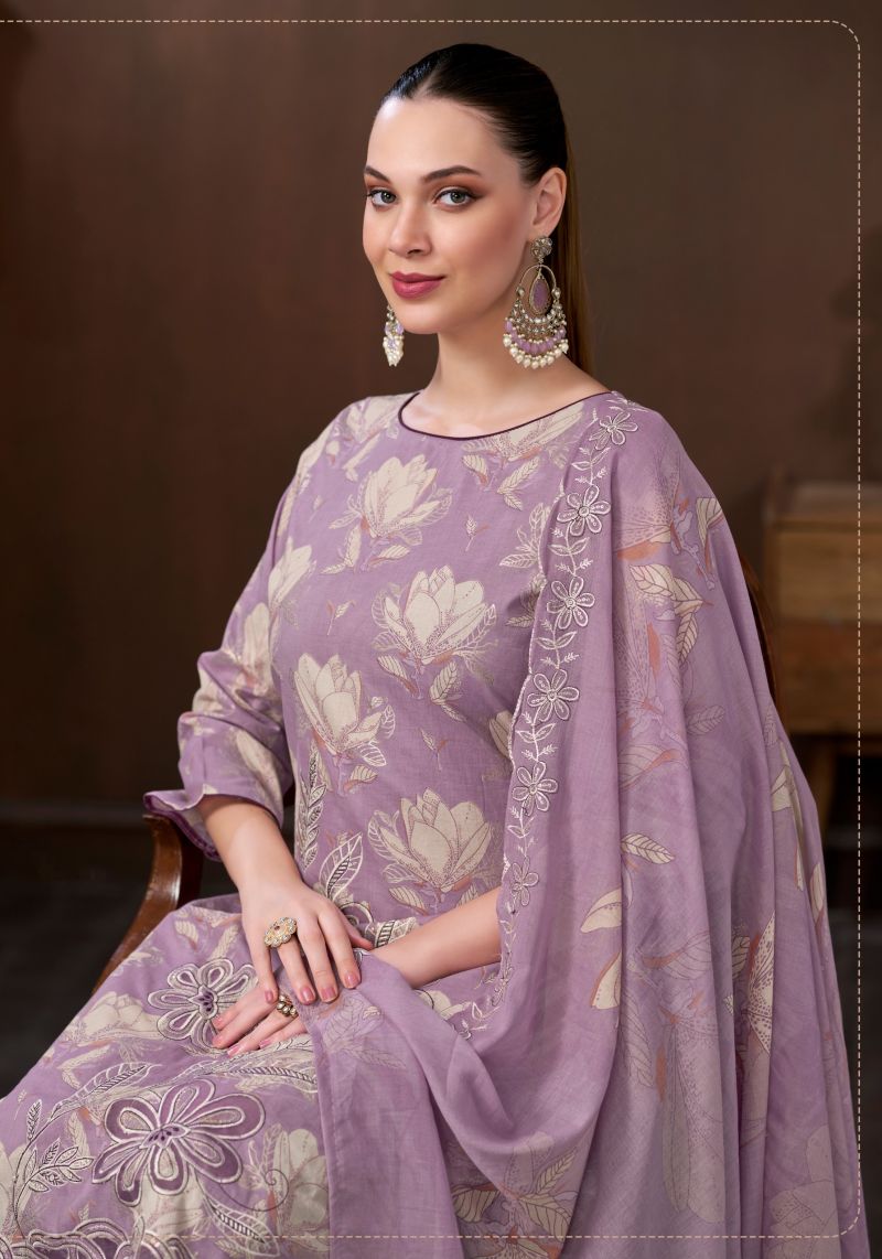 Alok Amina Sheikh Cambric Cotton Print Embroidered Dress Material Catalog — Wholesale Salwar Suits, Alok Suits wholesale from Surat — Photo 5