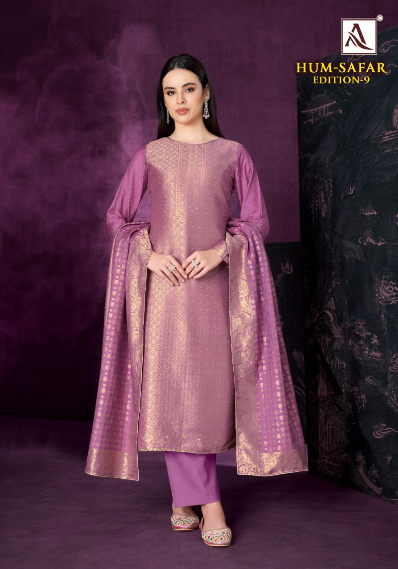 Alok Hum Safar Edition 9 Viscose Maslin Jacquard Designer Dress Material Catalog — Wholesale Salwar Suits, Alok Suits wholesale from Surat — Photo 3