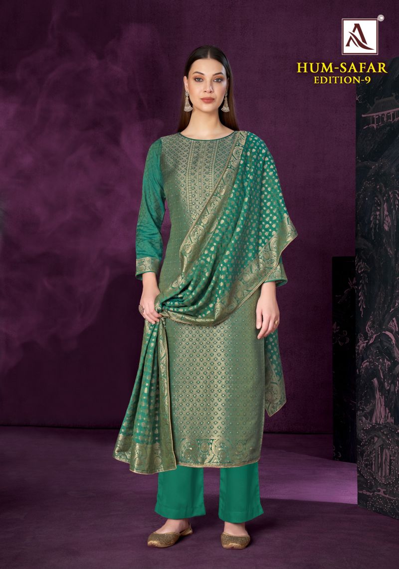 Alok Hum Safar Edition 9 Viscose Maslin Jacquard Designer Dress Material Catalog — Wholesale Salwar Suits, Alok Suits wholesale from Surat — Photo 2