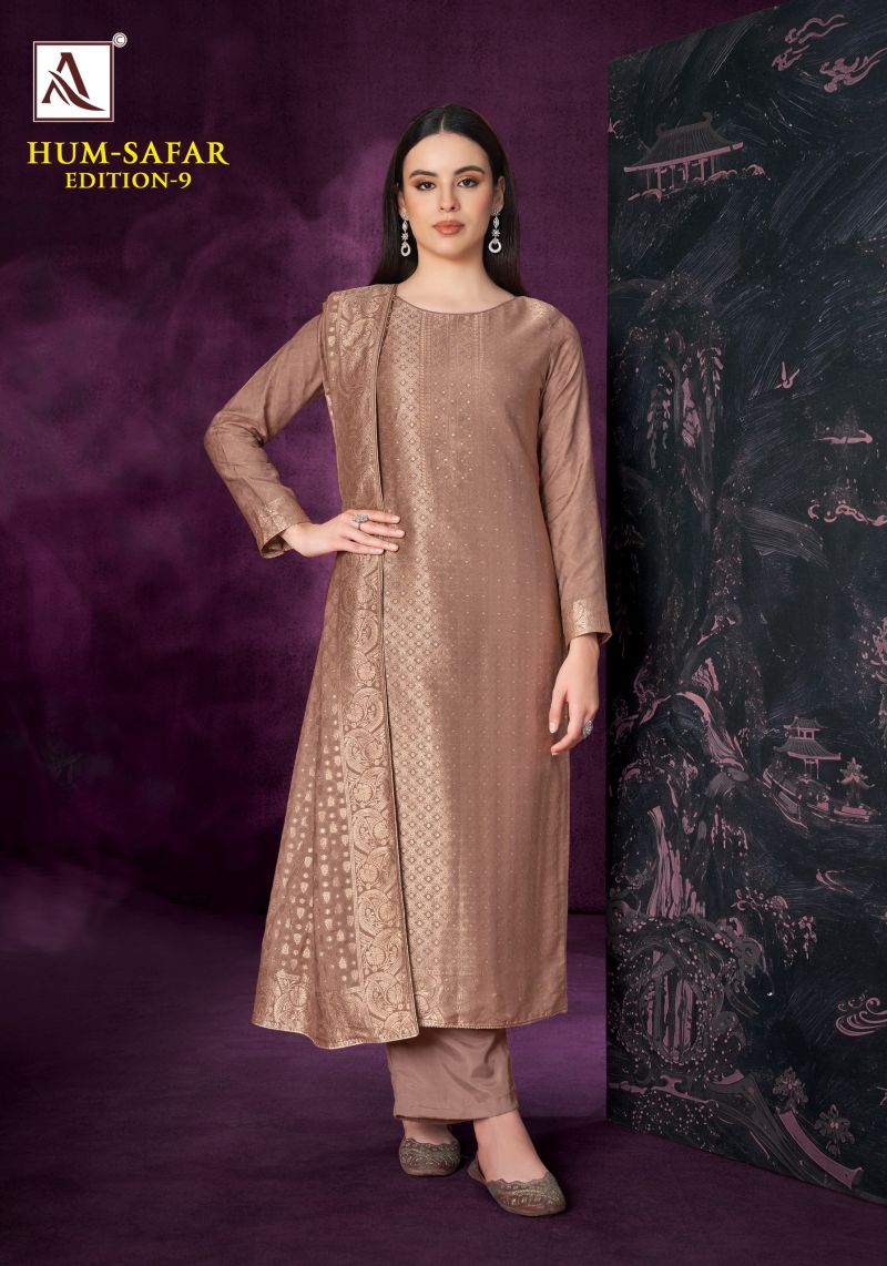 Alok Hum Safar Edition 9 Viscose Maslin Jacquard Designer Dress Material Catalog — Wholesale Salwar Suits, Alok Suits wholesale from Surat — Photo 7