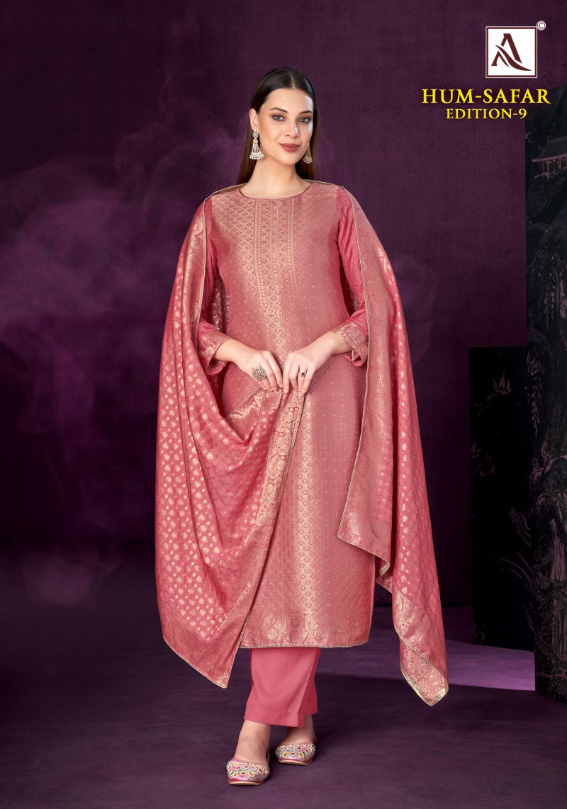 Alok Hum Safar Edition 9 Viscose Maslin Jacquard Designer Dress Material Catalog — Wholesale Salwar Suits, Alok Suits wholesale from Surat — Photo 6