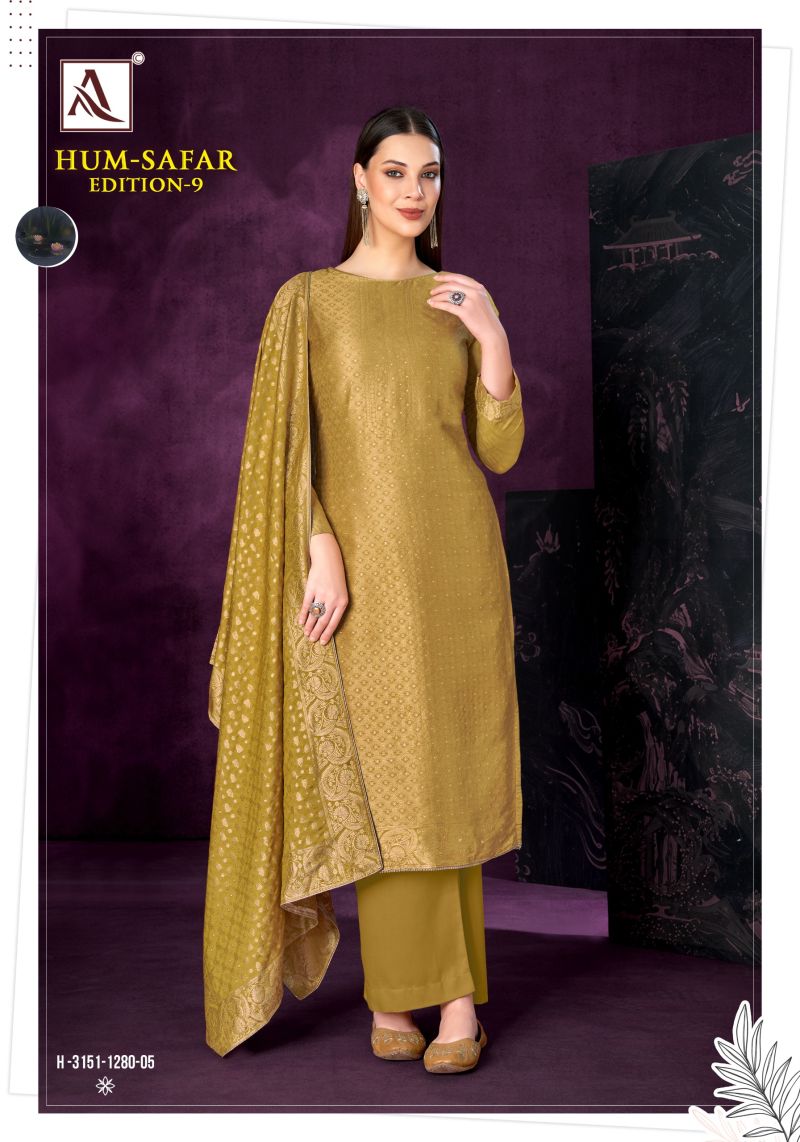Alok Hum Safar Edition 9 Viscose Maslin Jacquard Designer Dress Material Catalog — Wholesale Salwar Suits, Alok Suits wholesale from Surat — Photo 5
