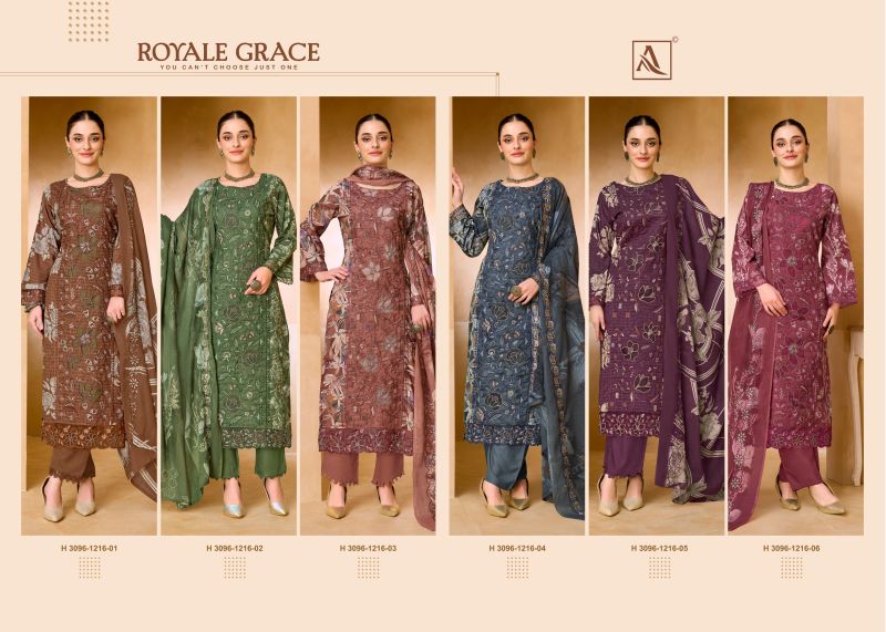 Alok Royale Grace Cambric Cotton Print Swarovski Work Dress Material Catalog — Wholesale Salwar Suits, Alok Suits wholesale from Surat — Photo 8