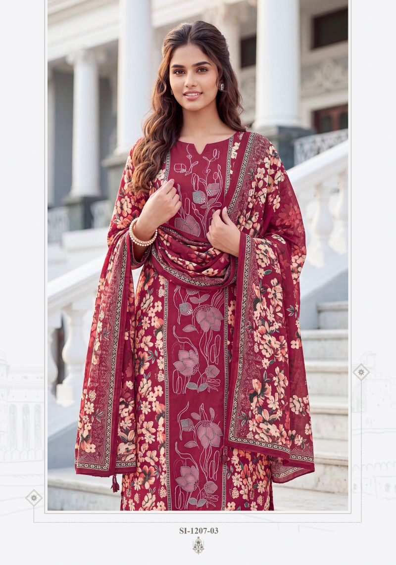 Alok Veloura Viscose Maslin Digital Printed Dress Material Catalog — Wholesale Salwar Suits, Alok Suits wholesale from Surat — view 8