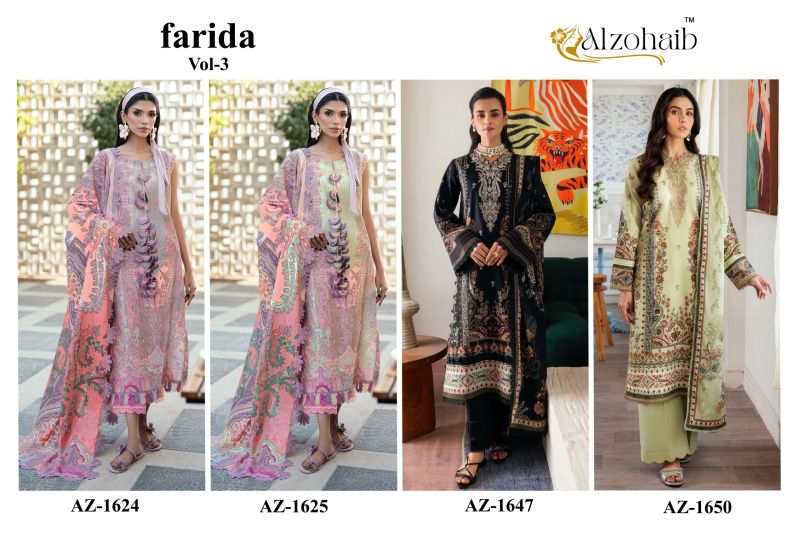 Alzohaib Farida Vol 3 Cotton Dupatta Cotton Patch Work Salwar Kameez Cataog — Wholesale Salwar Suits, Alzohaib wholesale from Surat — Photo 6