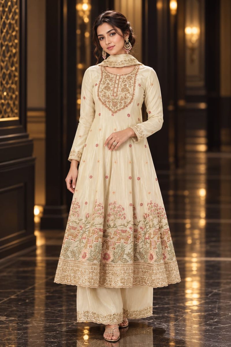 Aurraa Aditi Tissue Embroidered Designer Salwar Kameez Catalog — Wholesale Kurtis, Vardan Ethnic wholesale from Surat — view 4