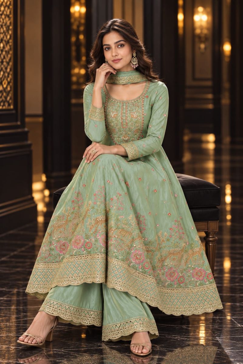 Aurraa Aditi Tissue Embroidered Designer Salwar Kameez Catalog — Wholesale Kurtis, Vardan Ethnic wholesale from Surat — view 2