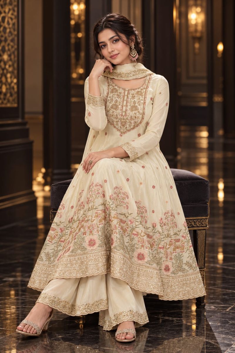 Aurraa Aditi Tissue Embroidered Designer Salwar Kameez Catalog — Wholesale Kurtis, Vardan Ethnic wholesale from Surat — view 5