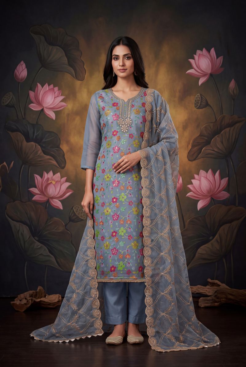 Aurraa Akiraa Organza Hand Work Designer Salwar Kameez Catalog