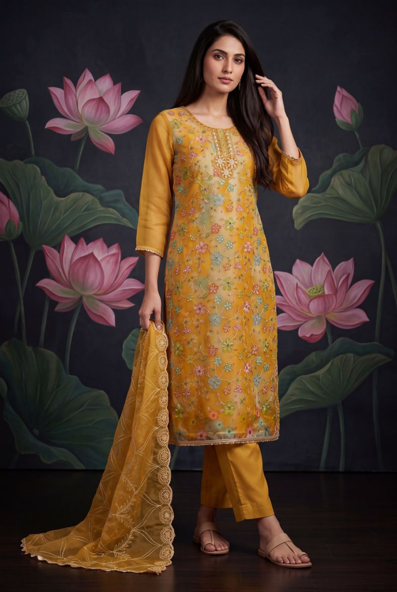 Aurraa Akiraa Organza Hand Work Designer Salwar Kameez Catalog — Wholesale Salwar Suits, Vardan Ethnic wholesale from Surat — view 2