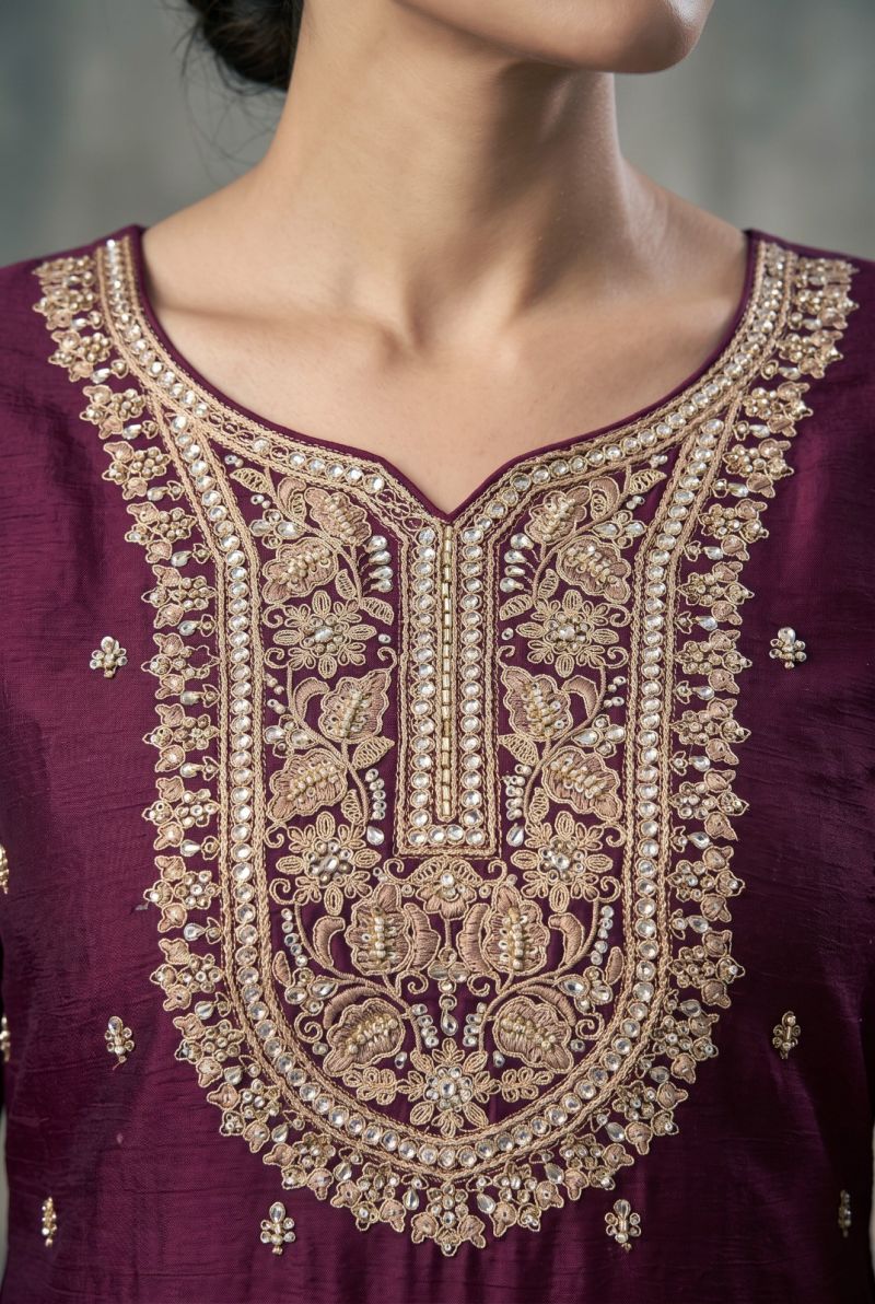 Aurraa Dia Chinon Beads Work Designer Salwar Kameez Set Wholesale — Wholesale Salwar Suits, Vardan Ethnic wholesale from Surat — Photo 3