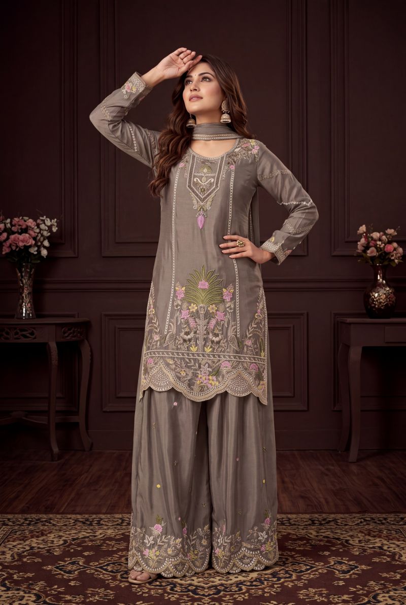 Aurraa Lavya Chinon Embroidered Designer Salwar Kameez Catalog