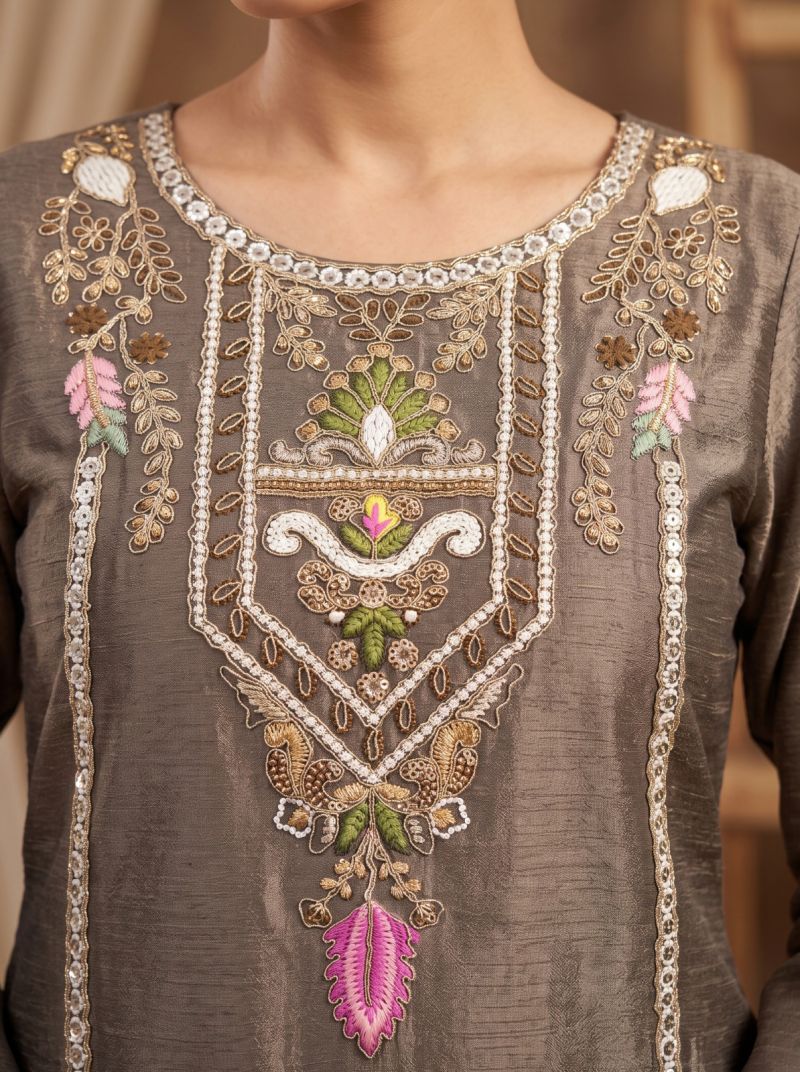Aurraa Lavya Chinon Embroidered Designer Salwar Kameez Catalog — Wholesale Salwar Suits, Vardan Ethnic wholesale from Surat — view 8