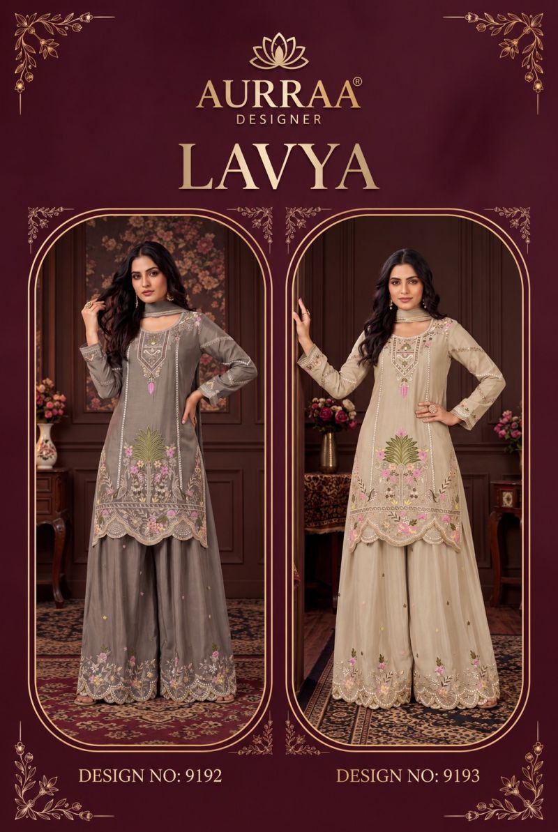 Aurraa Lavya Chinon Embroidered Designer Salwar Kameez Catalog — Wholesale Salwar Suits, Vardan Ethnic wholesale from Surat — view 9
