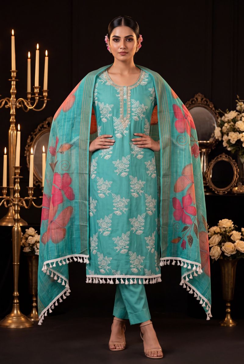 Aurraa Taara Readymade Cotton Silk Hand Work Designer Salwar Kameez Catalog — Wholesale Salwar Suits, Vardan Ethnic wholesale from Surat — Photo 2