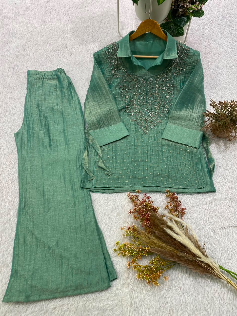 BE-484 Readymade Salsa Silk Hand Work Shrug Set Collection — Wholesale Kurtis, Vardan Ethnic wholesale from Surat — Photo 3
