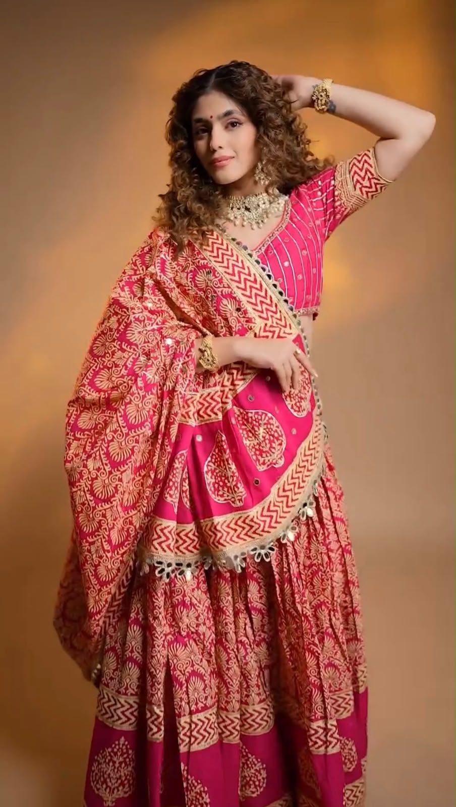 BE-506 Printed Rayon Mirror Work Lehenga Choli Collection — Lehenga, Vardan Ethnic wholesale from Surat — Photo 3