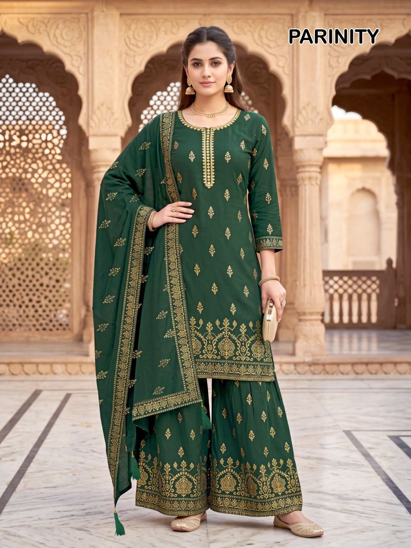 Banwery Parinity Readymade Rayon Foil Print Embroidered Salwar Kameez Catalog — Wholesale Salwar Suits, Banwery wholesale from Surat — Photo 9