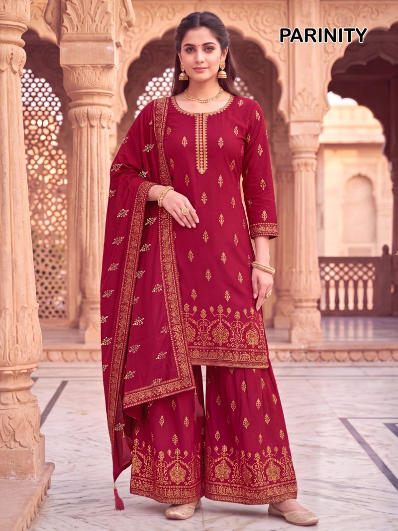 Banwery Parinity Readymade Rayon Foil Print Embroidered Salwar Kameez Catalog — Wholesale Salwar Suits, Banwery wholesale from Surat — Photo 7