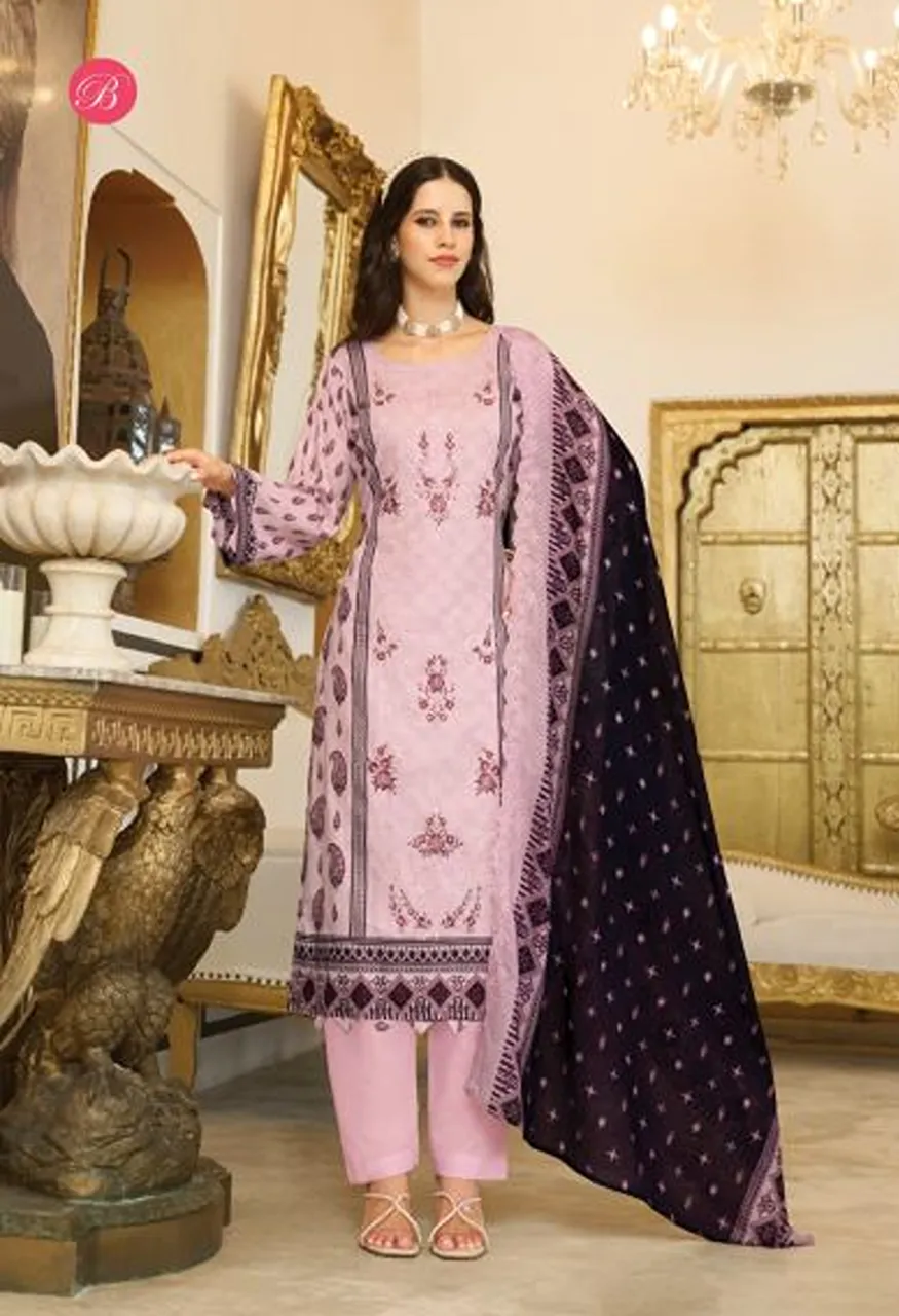 Belliza Noor E Ishq Vol 2 Cotton Digital Print Embroidered Dress Material Catalog — Wholesale Salwar Suits, Belliza Designer wholesale from Surat — Photo 4