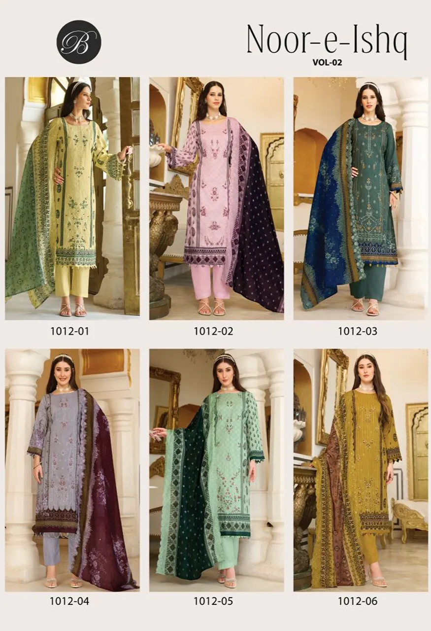 Belliza Noor E Ishq Vol 2 Cotton Digital Print Embroidered Dress Material Catalog — Wholesale Salwar Suits, Belliza Designer wholesale from Surat — Photo 7