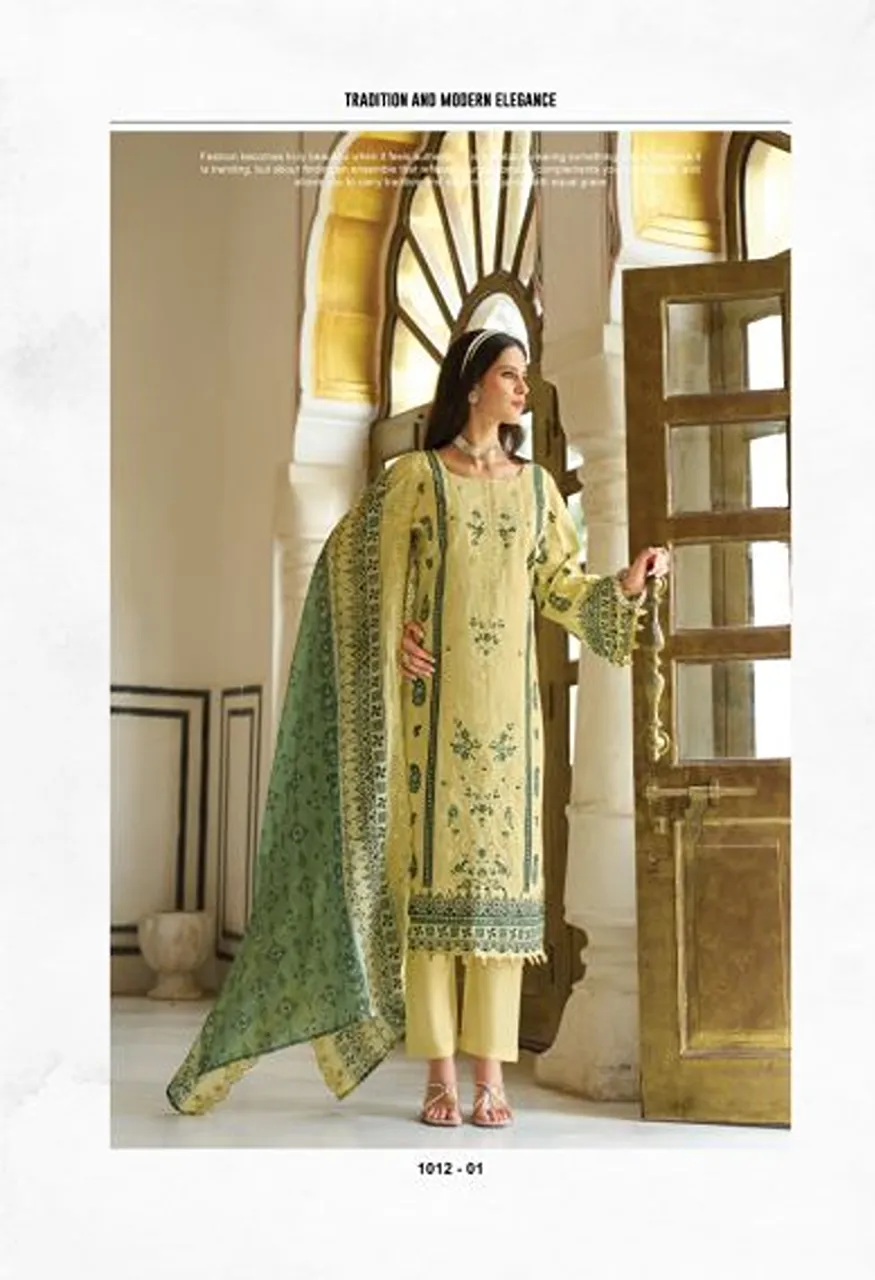 Belliza Noor E Ishq Vol 2 Cotton Digital Print Embroidered Dress Material Catalog — Wholesale Salwar Suits, Belliza Designer wholesale from Surat — Photo 2