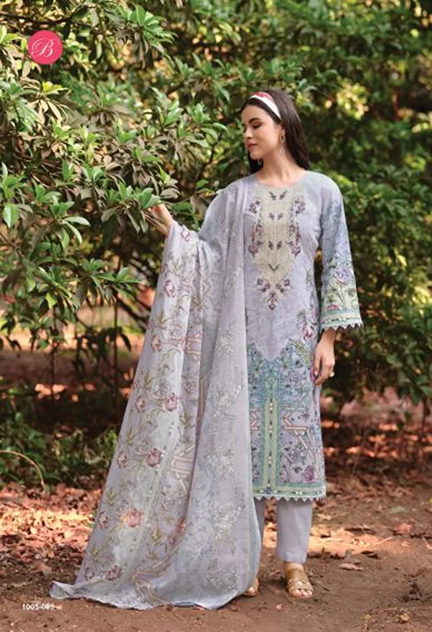 Belliza Riwayat Vol 20 Viscose Rayon Embroidered Dress Material Catalog — Wholesale Salwar Suits, Belliza Designer wholesale from Surat — Photo 8