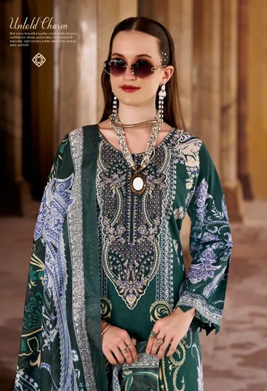 Belliza Safiya Vol 3 Wholesale Cotton Digital Print Embroidered Dress Material Catalog