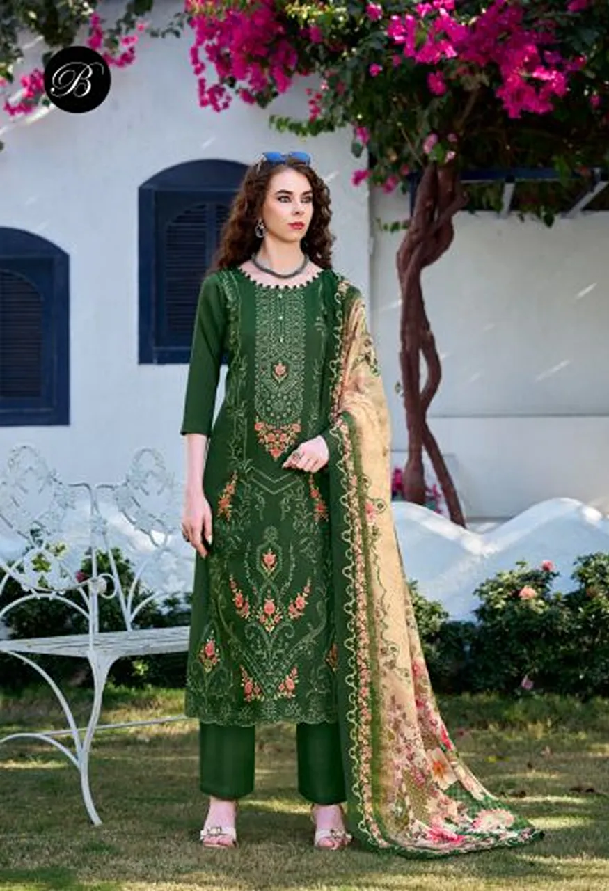 Belliza Zarqash Vol 15 Jam Cotton With Embroidered Dress Material Catalog — Wholesale Salwar Suits, Belliza Designer wholesale from Surat — Photo 3