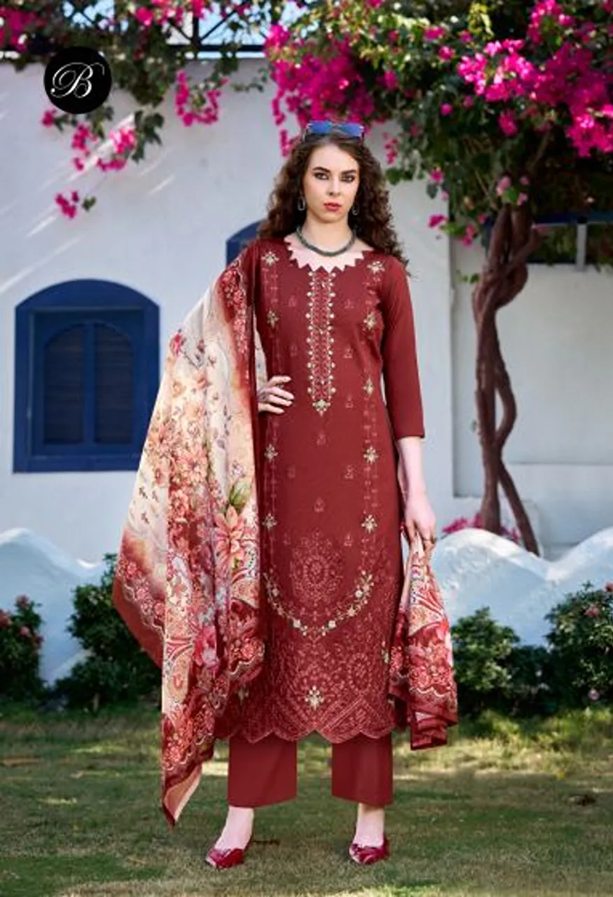 Belliza Zarqash Vol 15 Jam Cotton With Embroidered Dress Material Catalog — Wholesale Salwar Suits, Belliza Designer wholesale from Surat — Photo 2