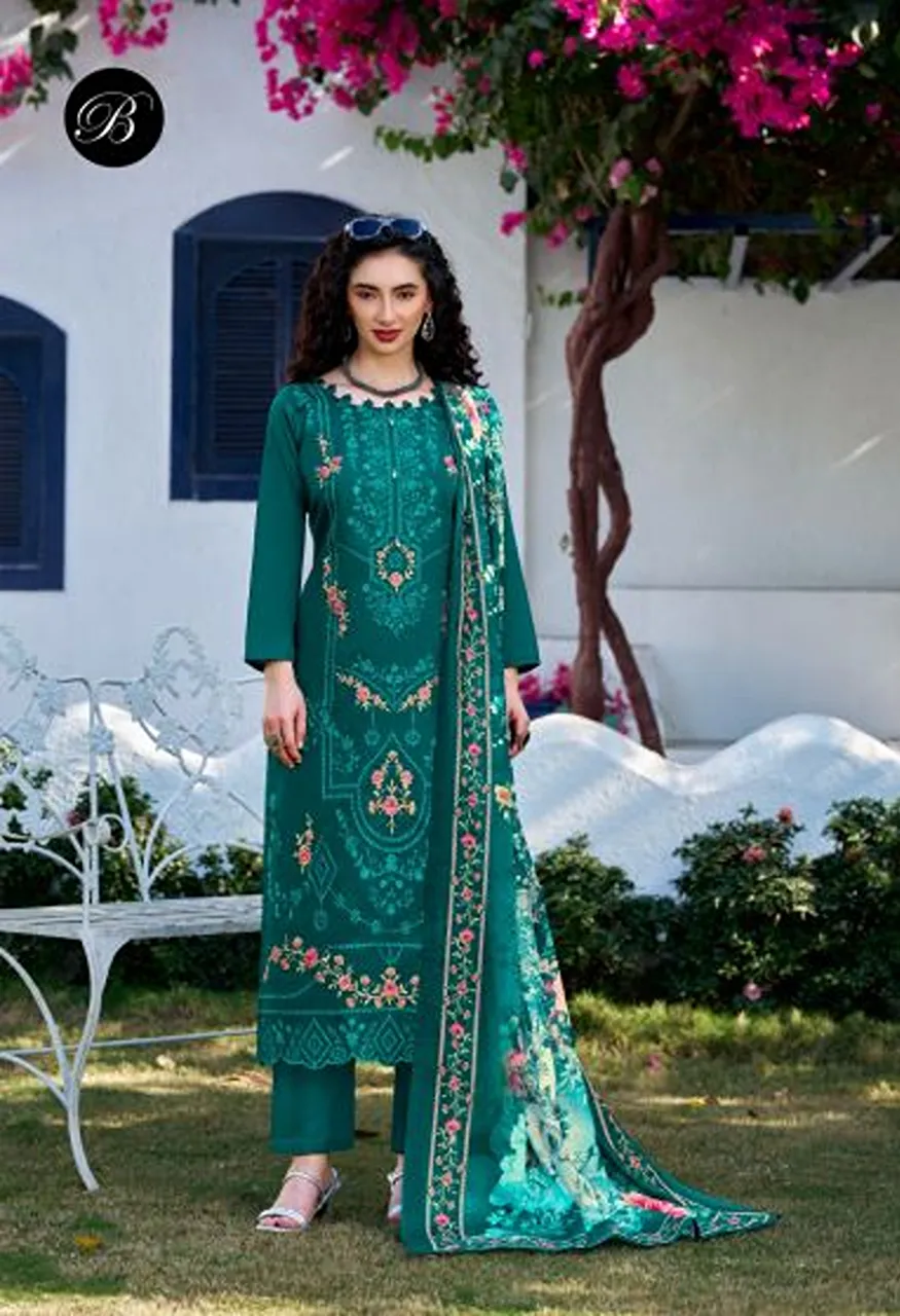Belliza Zarqash Vol 15 Jam Cotton With Embroidered Dress Material Catalog — Wholesale Salwar Suits, Belliza Designer wholesale from Surat — Photo 5
